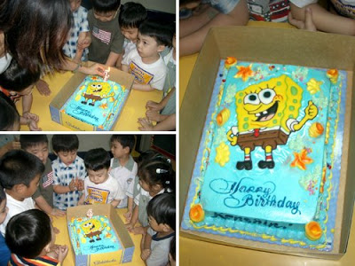 Kenshin's 4th birthday party with a Goldilocks Spongebob cake