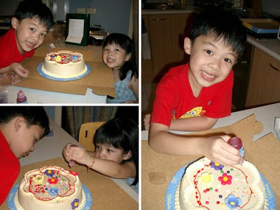 Kenshin and Keirra with Goldilocks' DIY cake