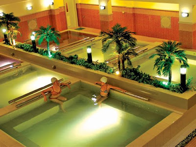 Hot herbal pools at Ace Water Spa