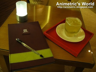 Welcome drink and questionnaire at Quan Spa Marriott Manila