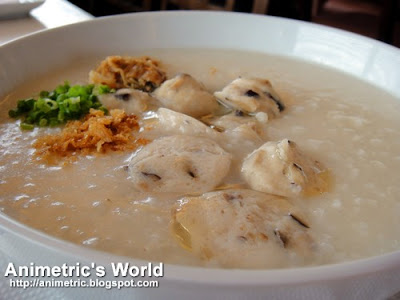 Meatball Mushroom Congee at Eat Well Delicious Kitchen