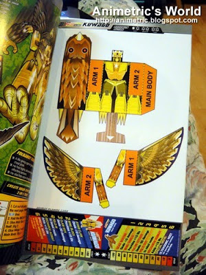 Kuwago parts in Foldabots Toy Book 3