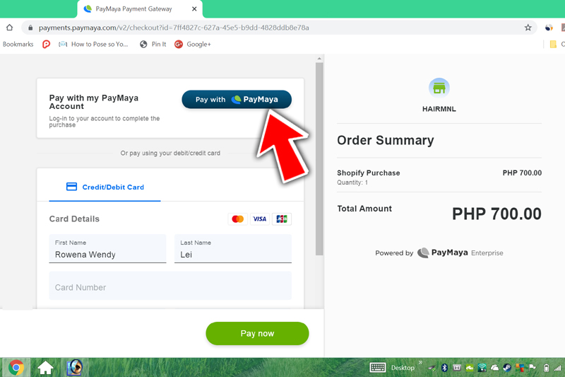 Pay with PayMaya